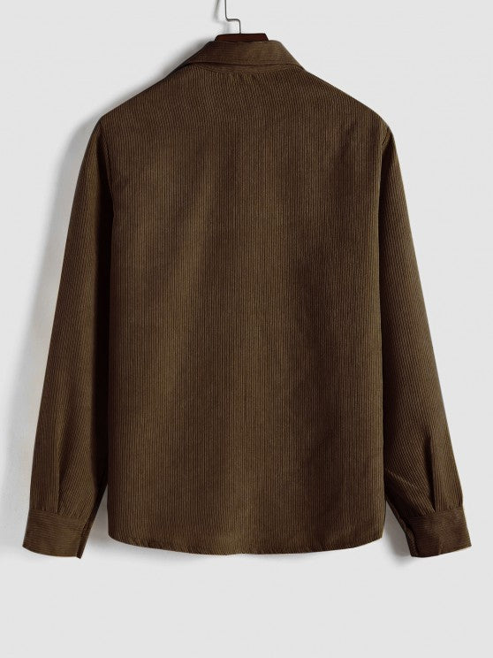 Maqiato | Men's Long Sleeve Half-Button Shirt
