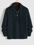 Maqiato | Men's Long Sleeve Half-Button Shirt