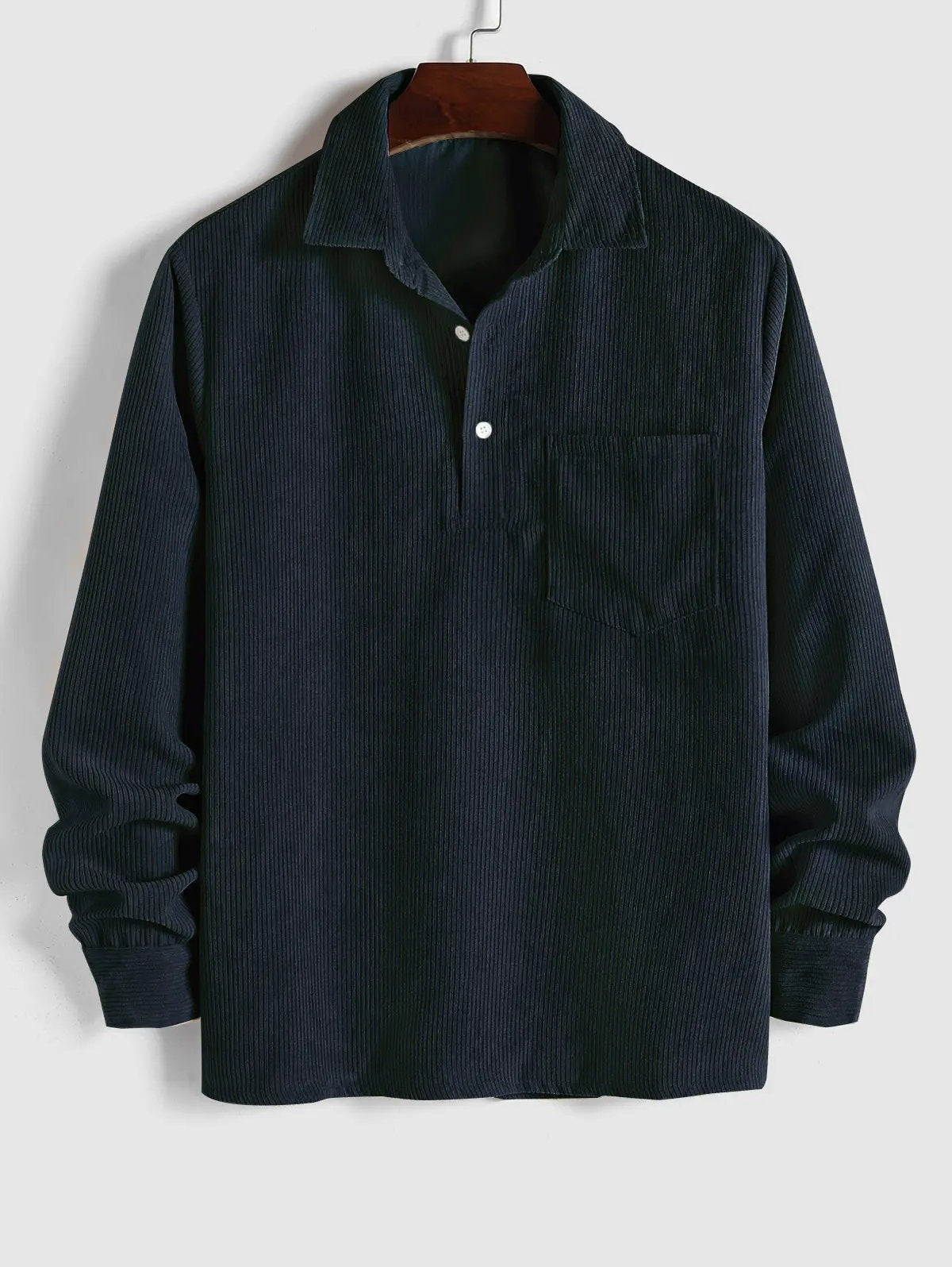 Maqiato | Men's Long Sleeve Half-Button Shirt
