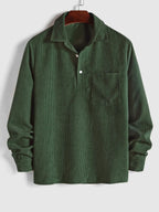 Maqiato | Men's Long Sleeve Half-Button Shirt