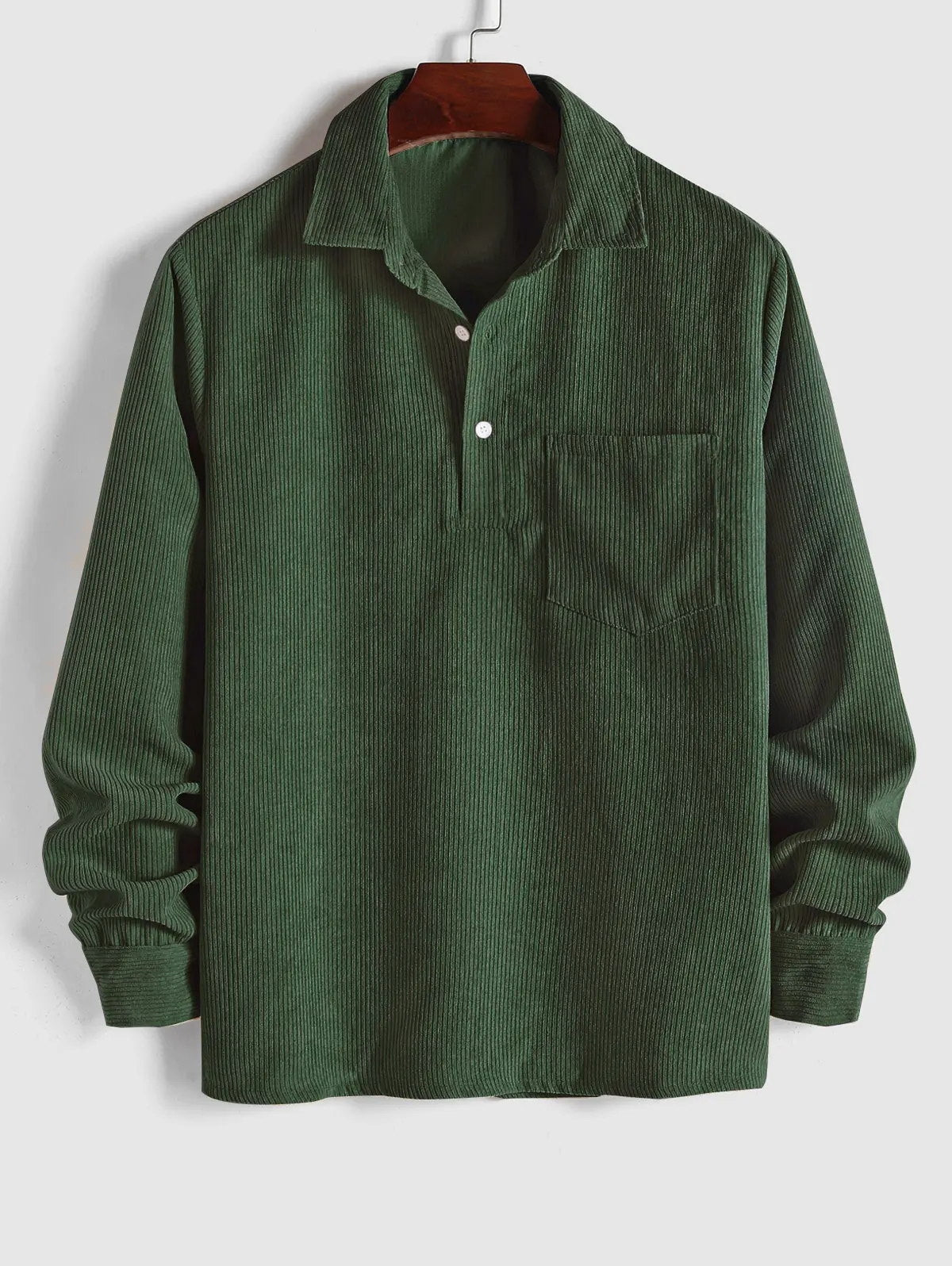 Maqiato | Men's Long Sleeve Half-Button Shirt