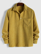 Maqiato | Men's Long Sleeve Half-Button Shirt