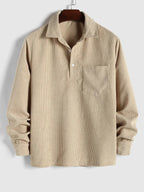 Maqiato | Men's Long Sleeve Half-Button Shirt