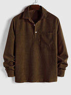 Maqiato | Men's Long Sleeve Half-Button Shirt