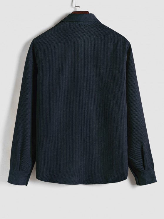Maqiato | Men's Long Sleeve Half-Button Shirt