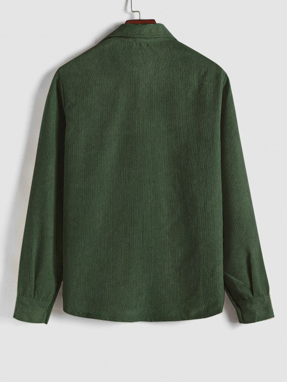 Maqiato | Men's Long Sleeve Half-Button Shirt