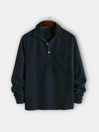 Maqiato | Men's Long Sleeve Half-Button Shirt