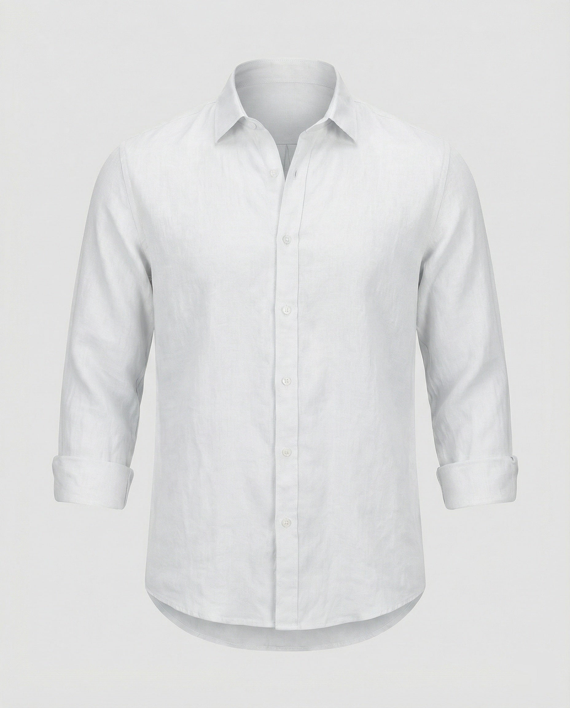 Maqiato | Men's Long-Sleeve Linen-Blend Shirt – Band Collar