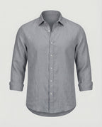 Maqiato | Men's Long-Sleeve Linen-Blend Shirt – Band Collar