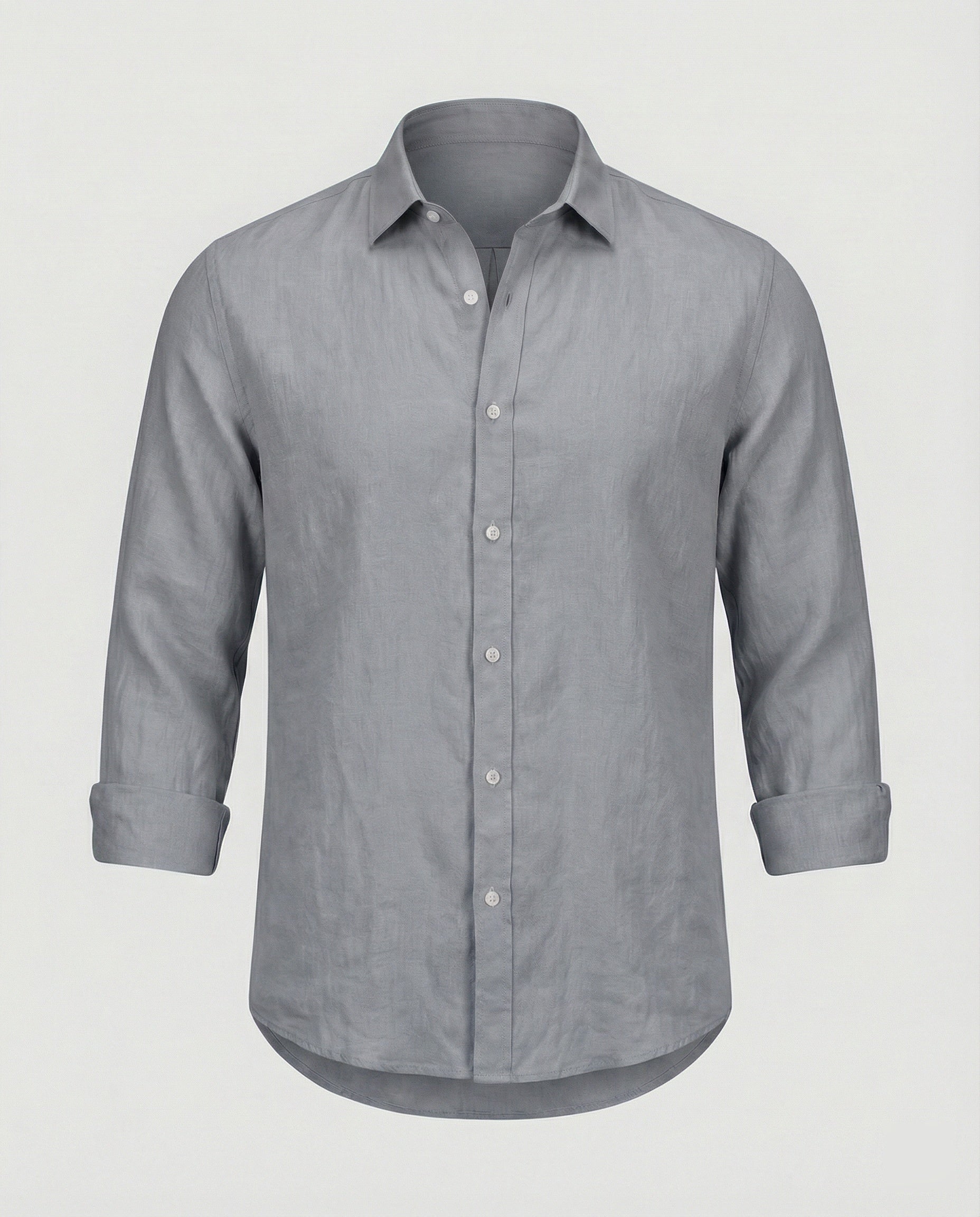 Maqiato | Men's Long-Sleeve Linen-Blend Shirt – Band Collar