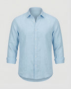 Maqiato | Men's Long-Sleeve Linen-Blend Shirt – Band Collar