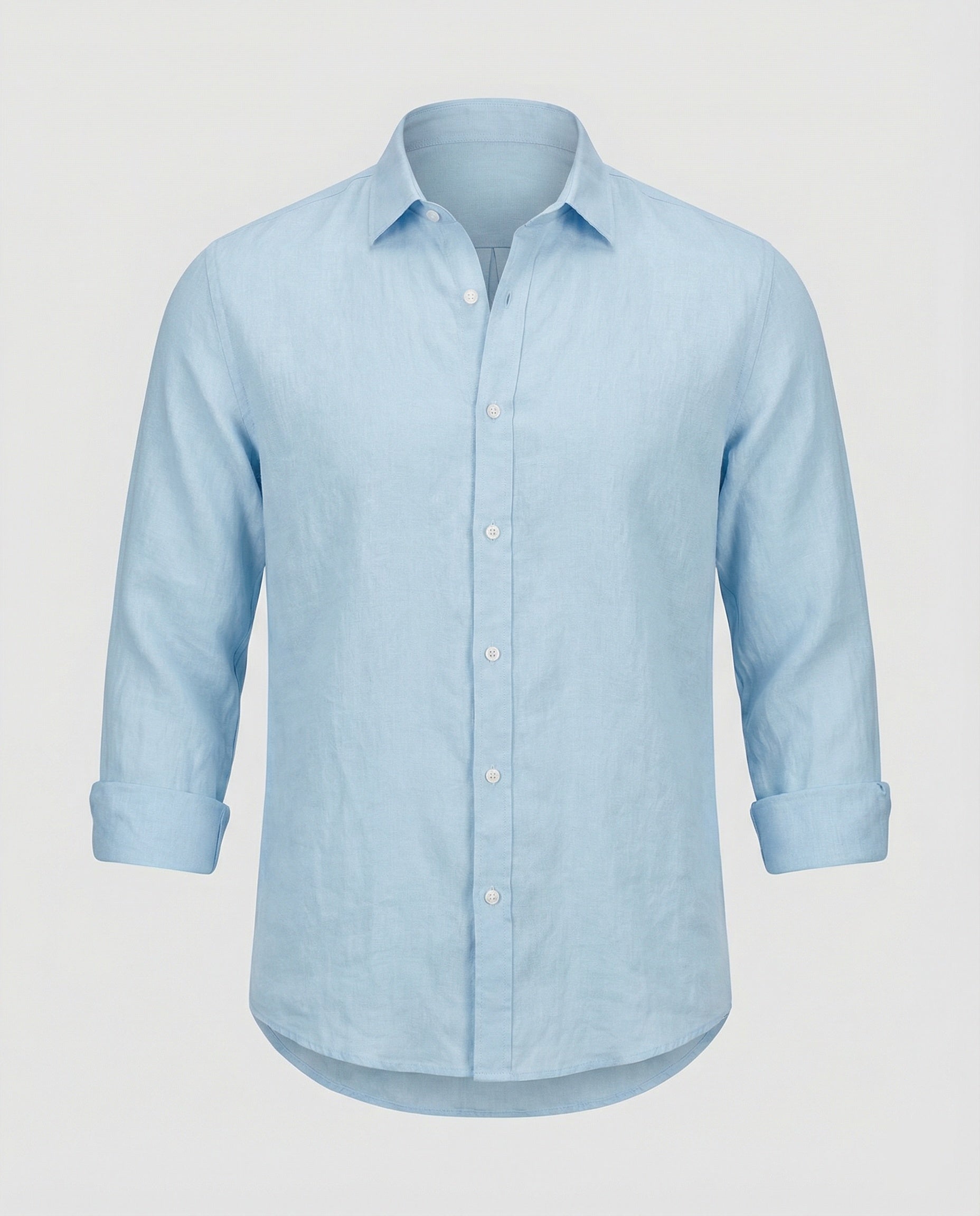 Maqiato | Men's Long-Sleeve Linen-Blend Shirt – Band Collar