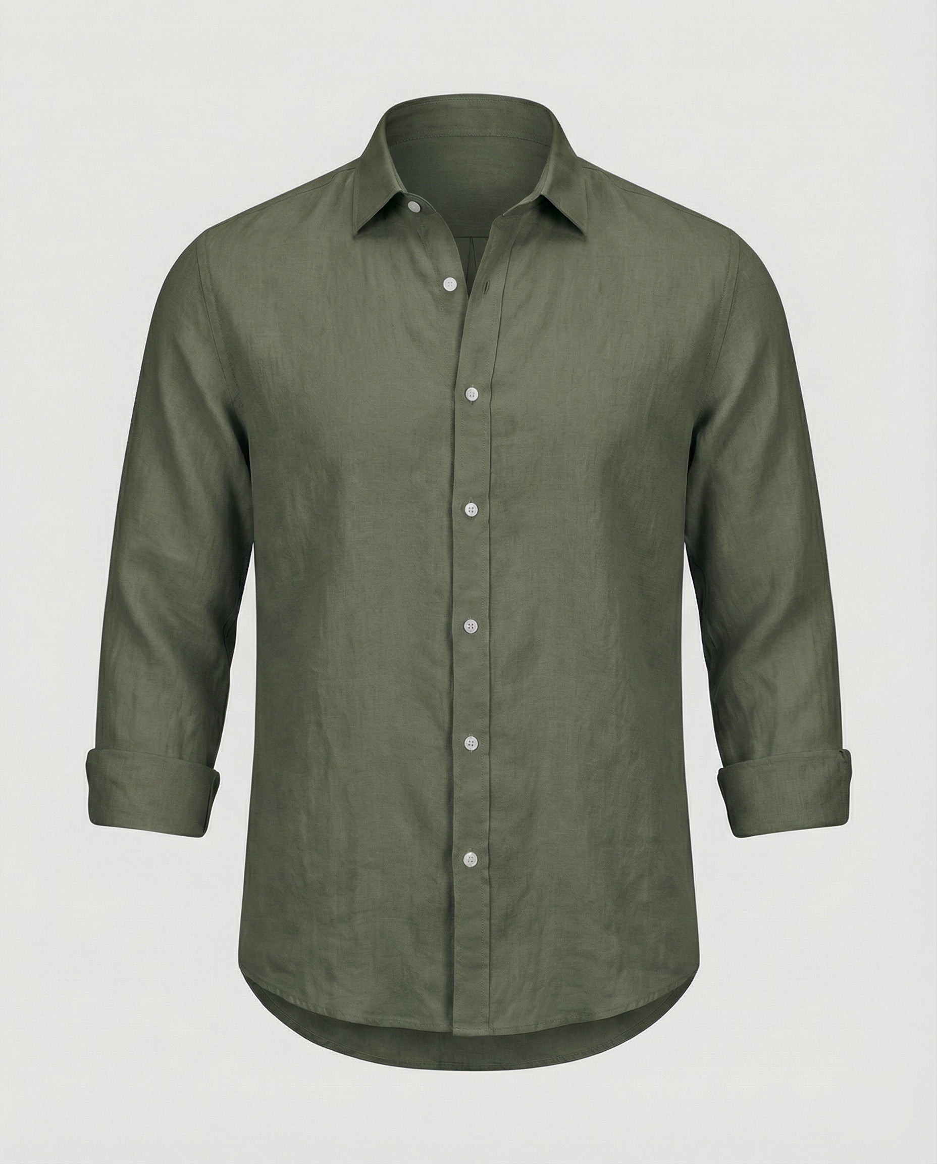 Maqiato | Men's Long-Sleeve Linen-Blend Shirt – Band Collar