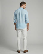 Maqiato | Men's Long-Sleeve Linen-Blend Shirt – Band Collar