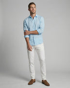Maqiato | Men's Long-Sleeve Linen-Blend Shirt – Band Collar