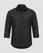 Maqiato | Men's Long-Sleeve Linen-Blend Shirt – Band Collar