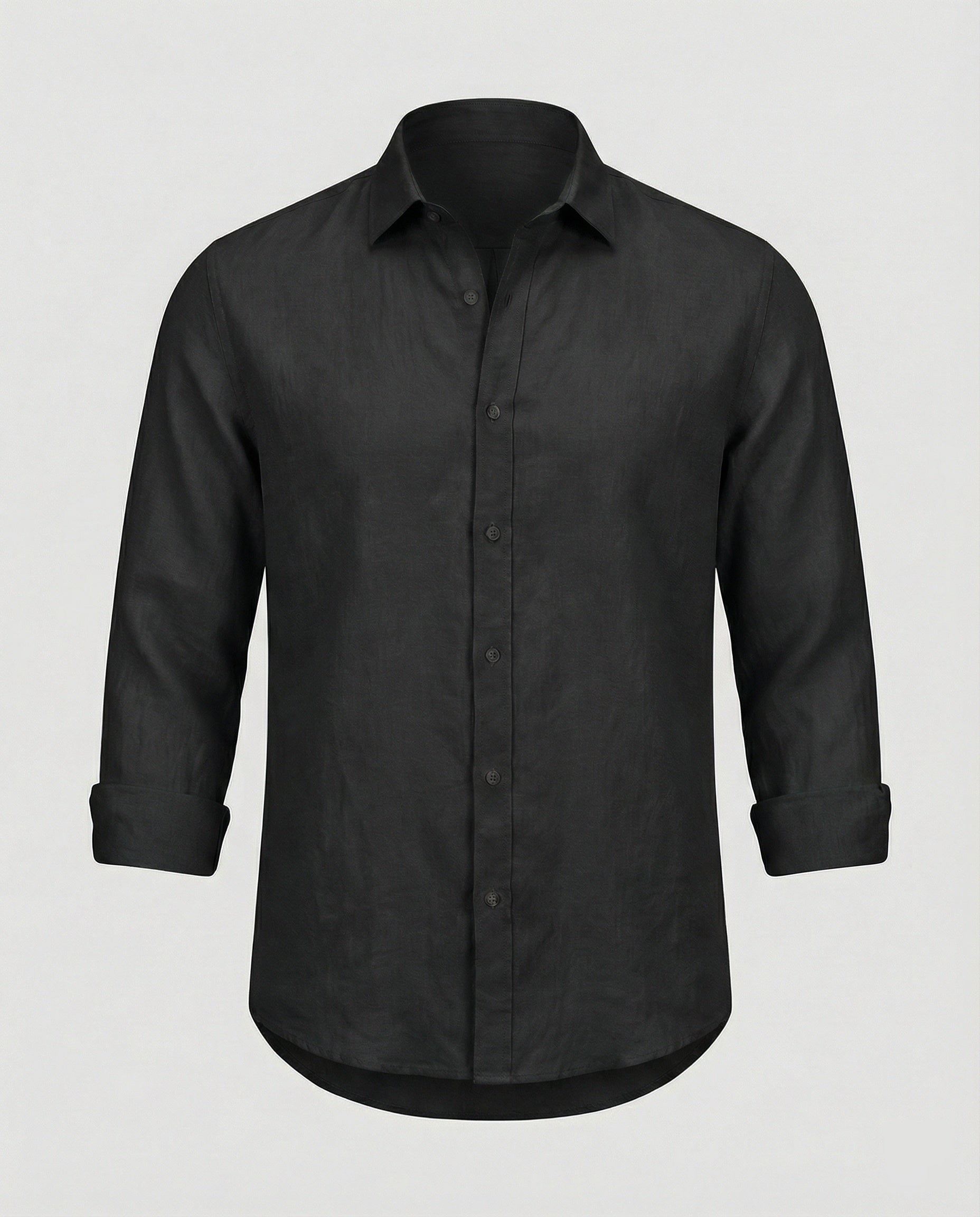 Maqiato | Men's Long-Sleeve Linen-Blend Shirt – Band Collar