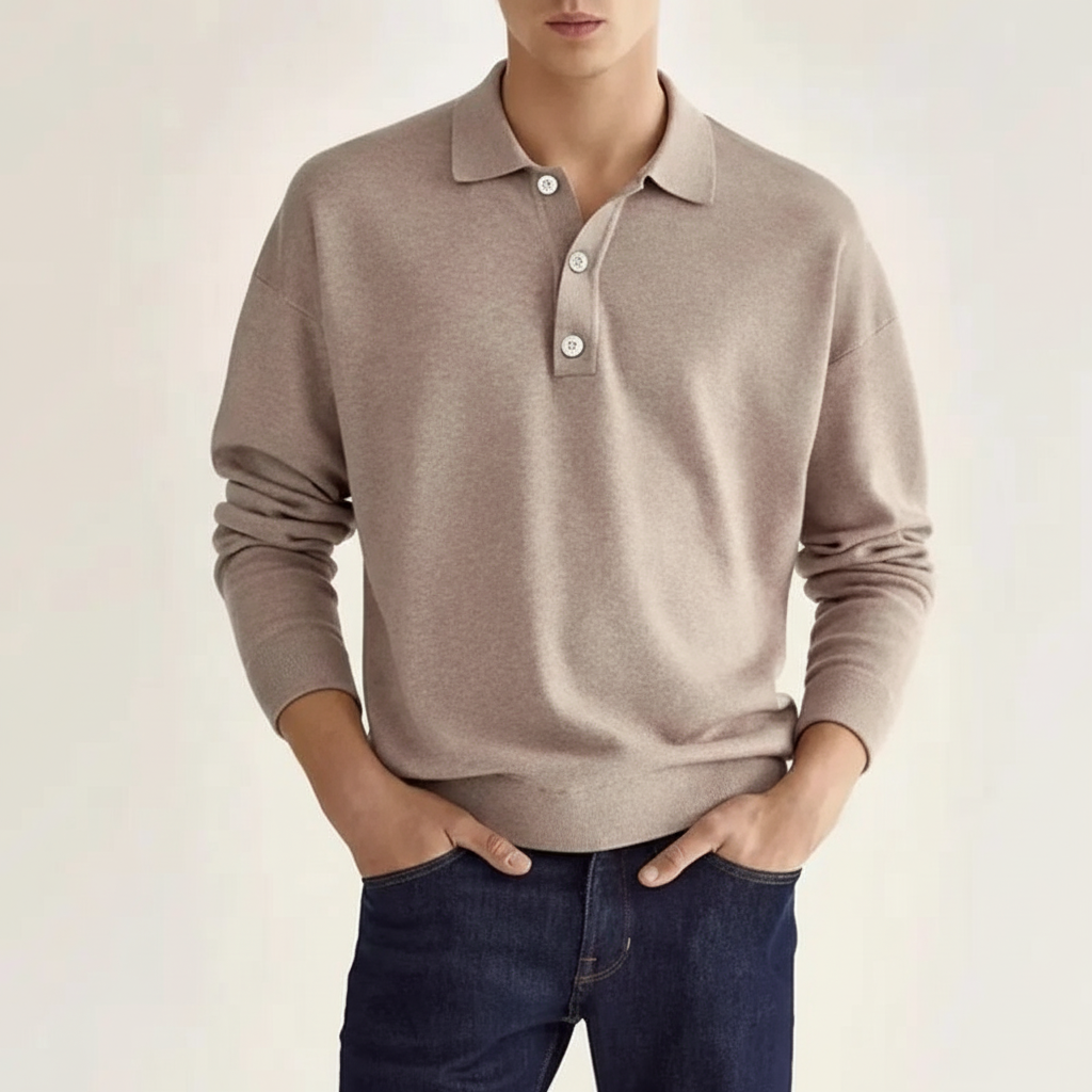 Maqiato | Men's Long Sleeve Polo Shirt