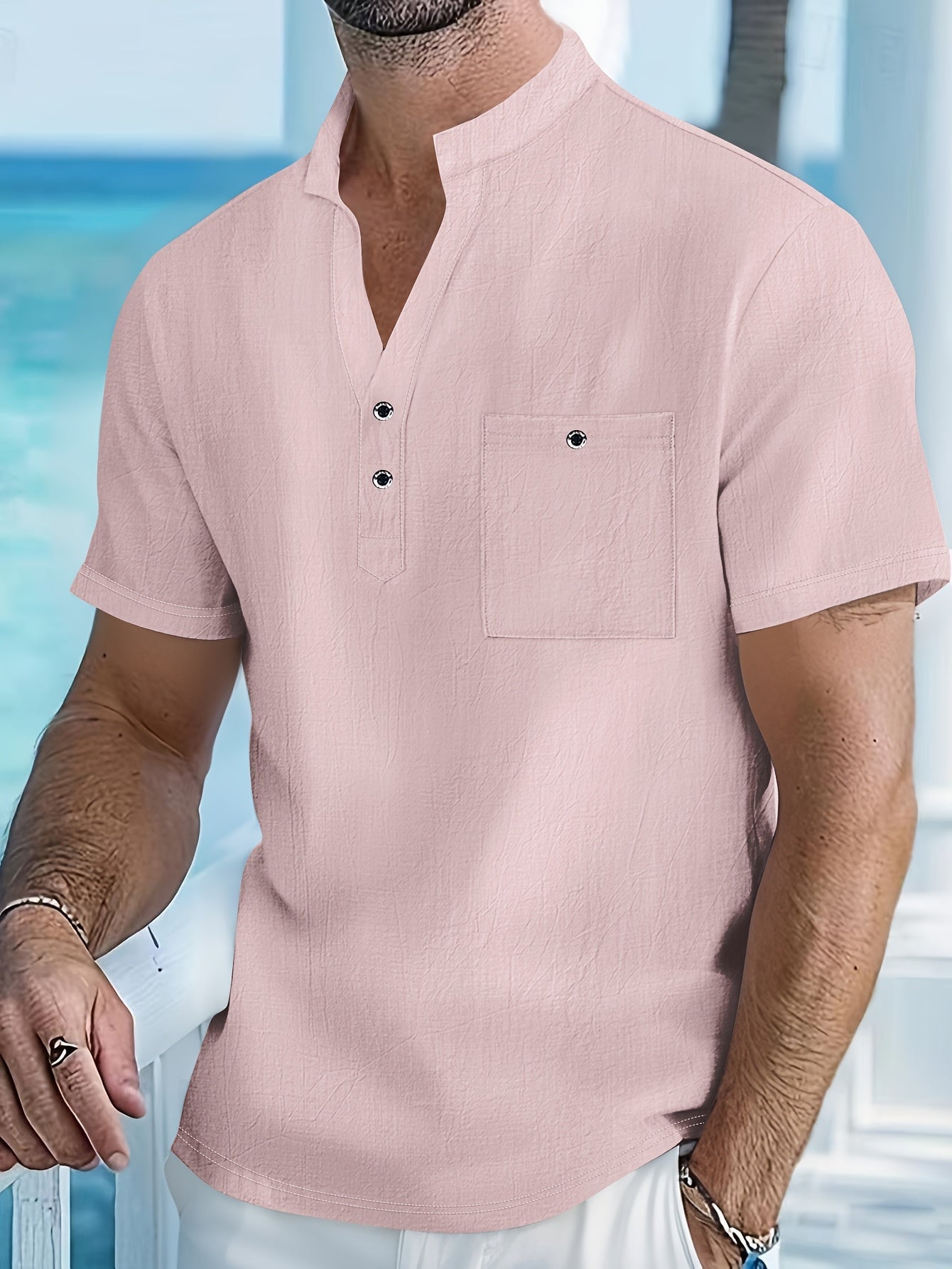 Maqiato | Men's Mandarin Collar Shirt