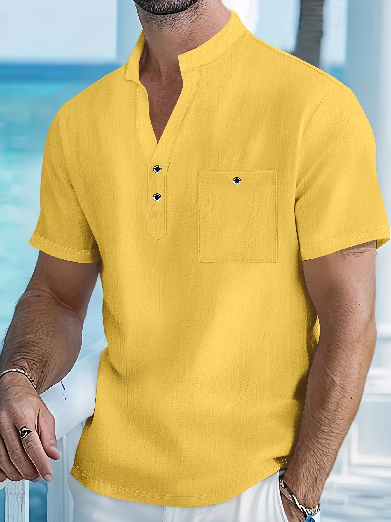 Maqiato | Men's Mandarin Collar Shirt