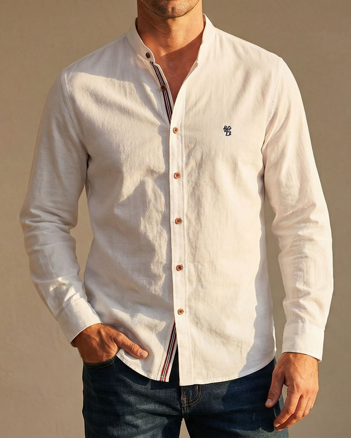Maqiato | Men's Mandarin Collar Shirt