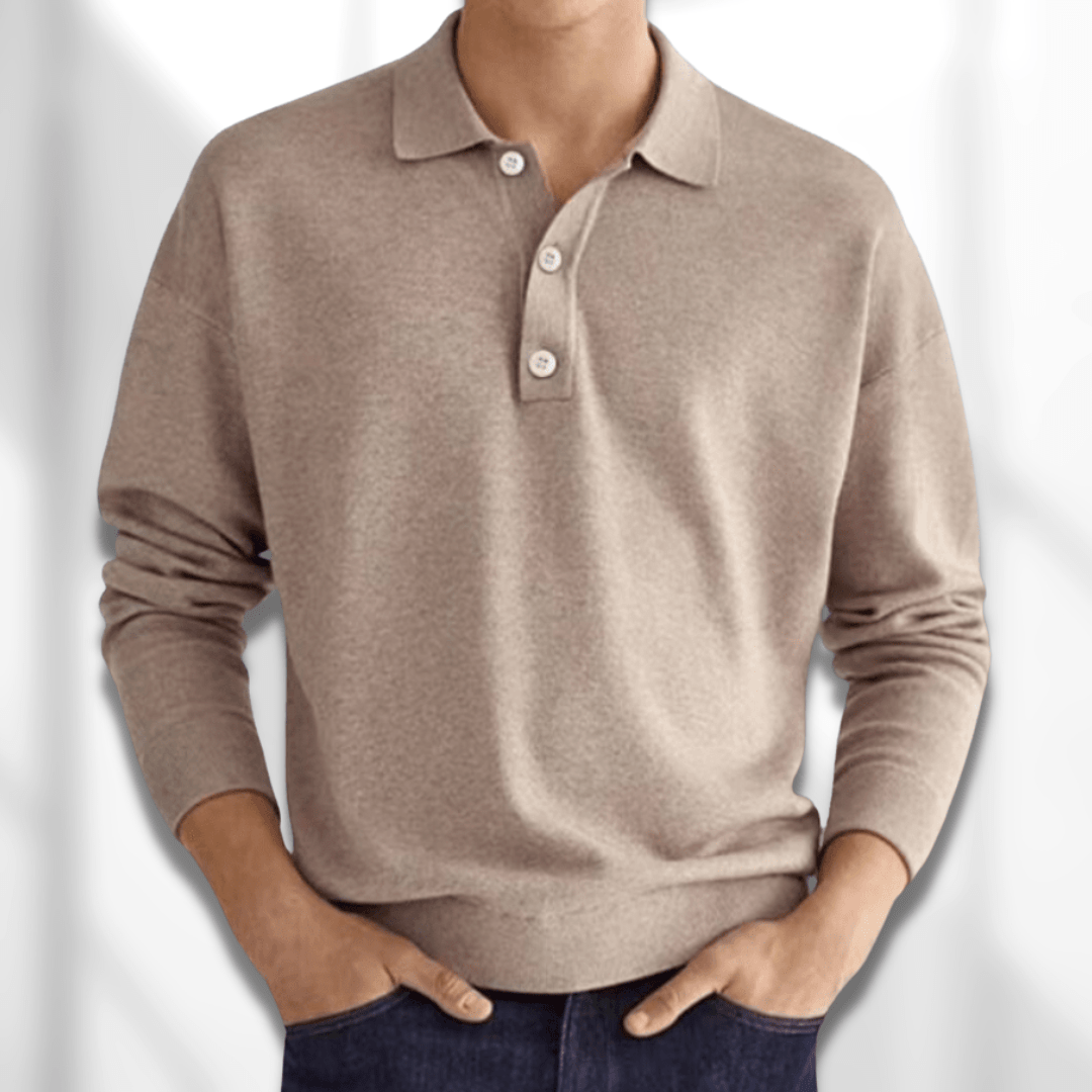 Maqiato | Men's Modern Fit Long Sleeve Polo