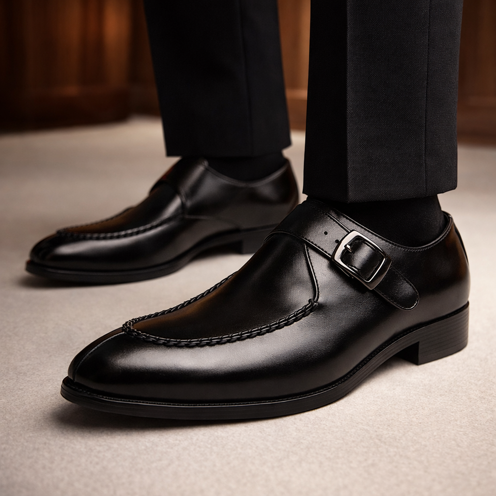 Maqiato | Men's Monk Strap Buckle Dress Shoes