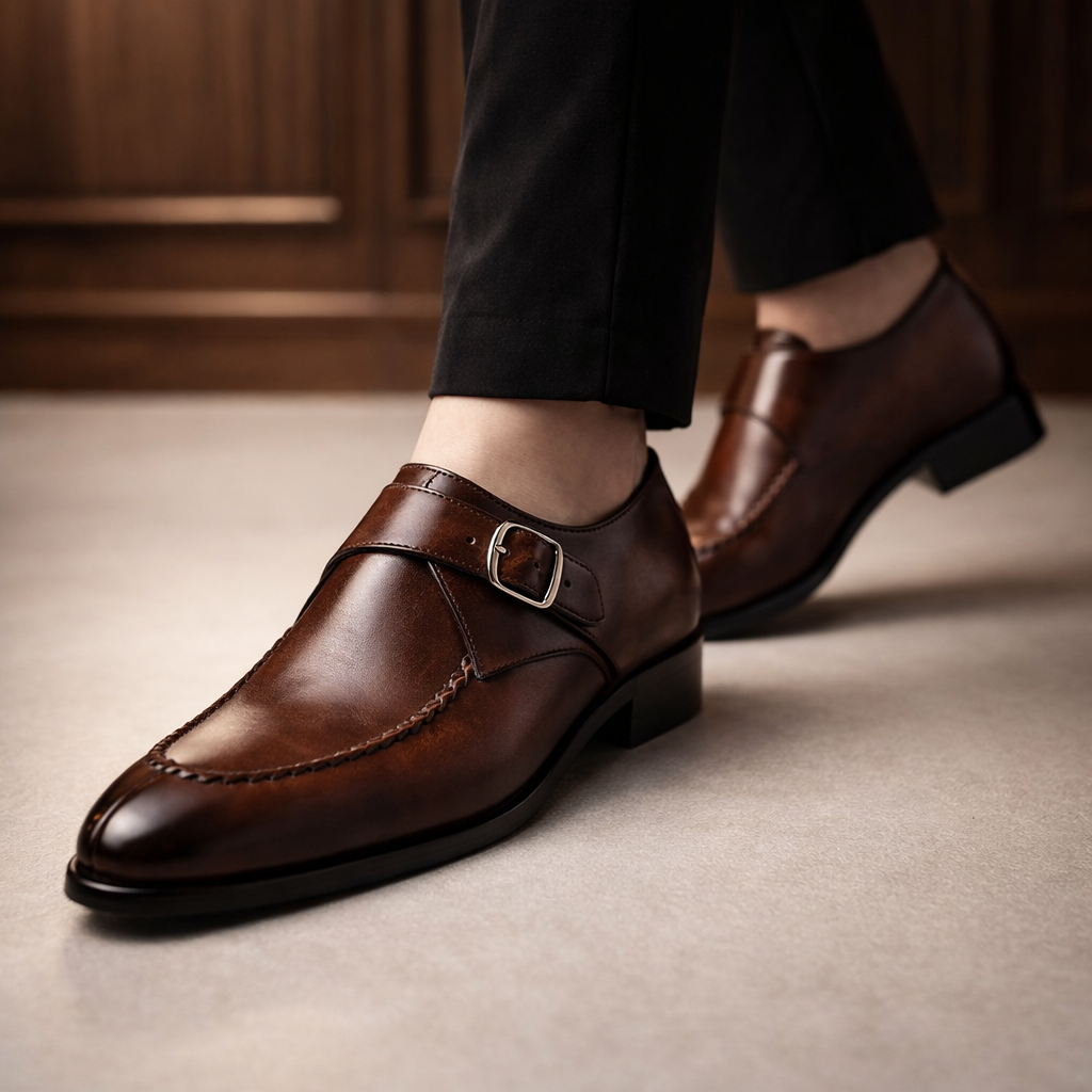 Maqiato | Men's Monk Strap Buckle Dress Shoes