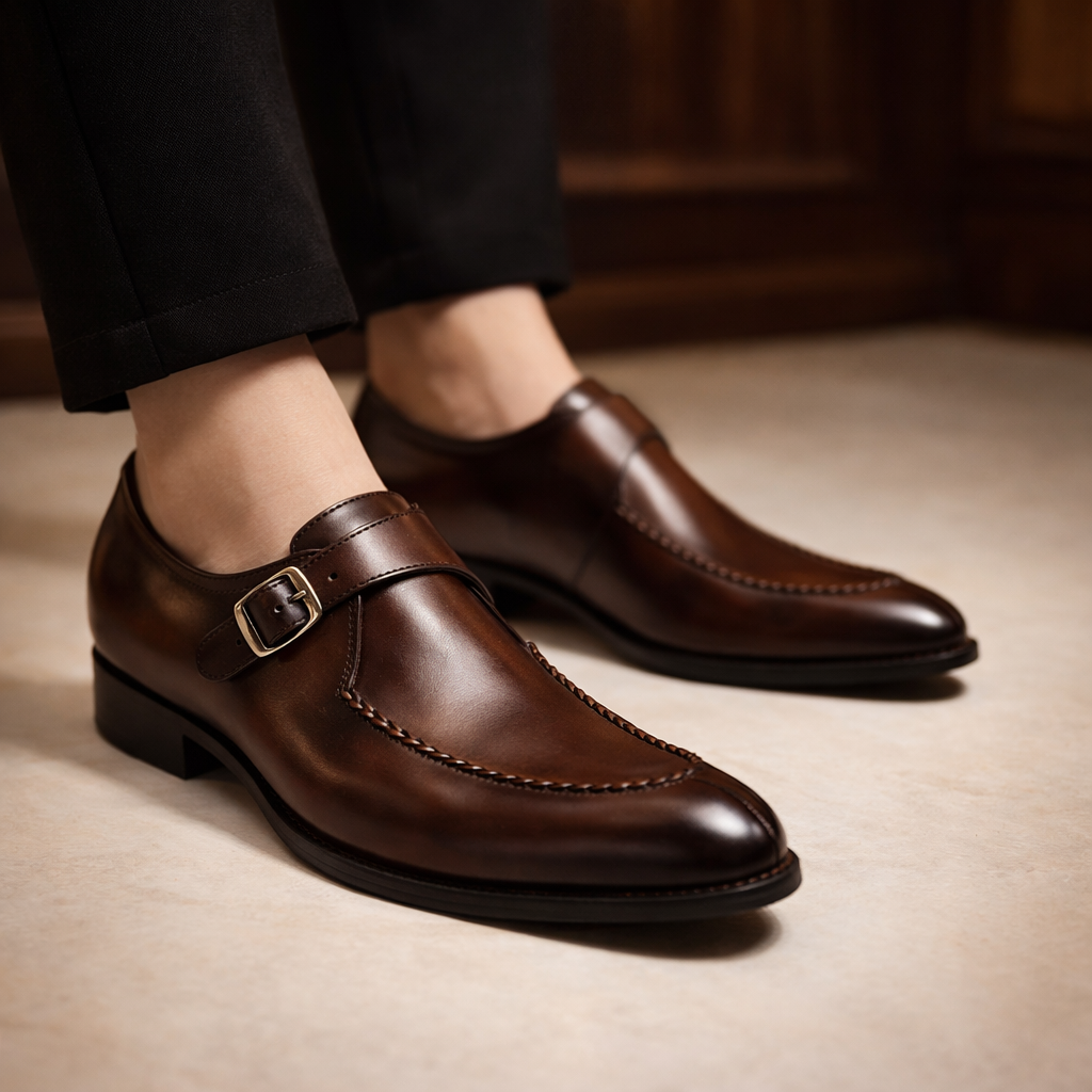 Maqiato | Men's Monk Strap Buckle Dress Shoes