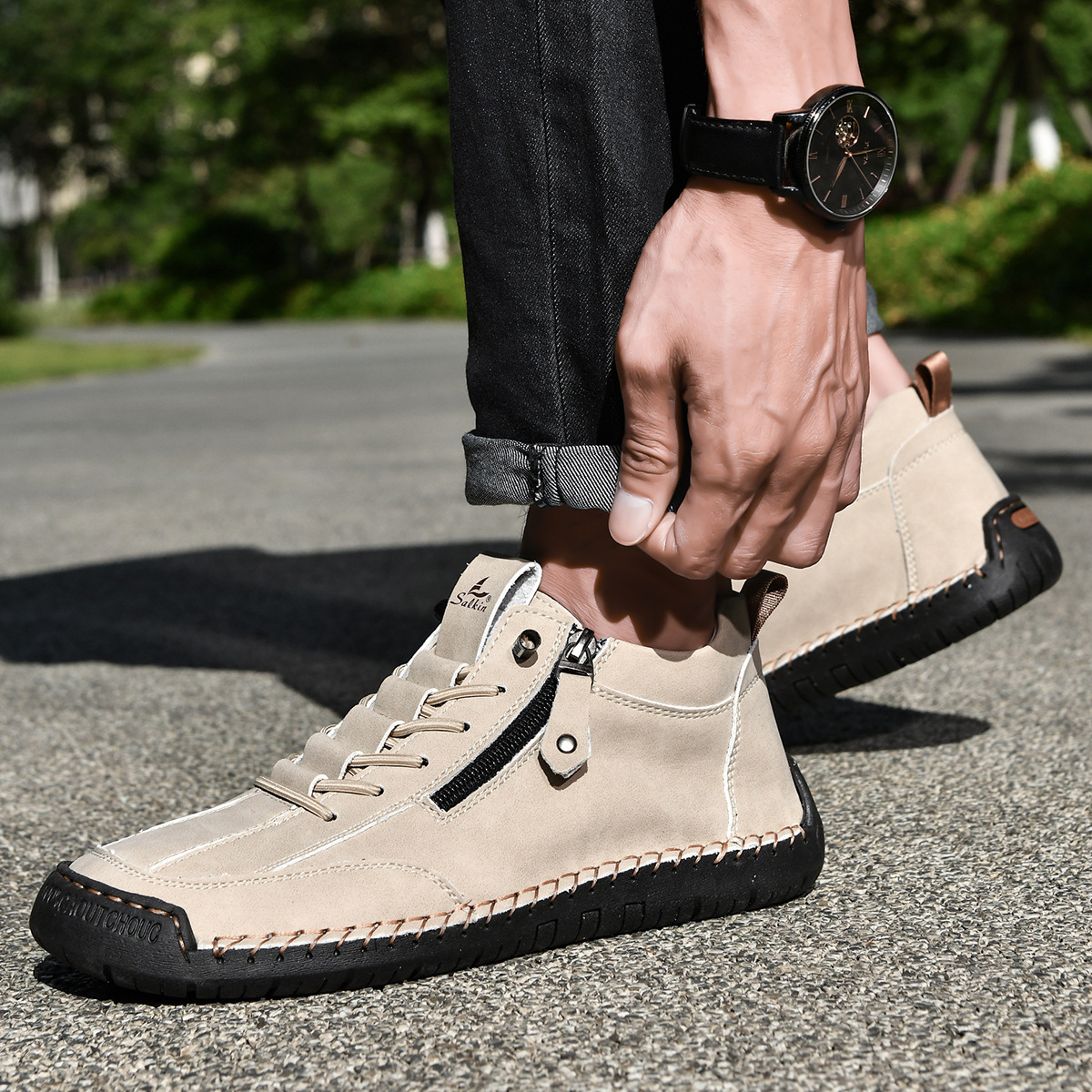 Maqiato | Men's Nubuck Zip Shoes