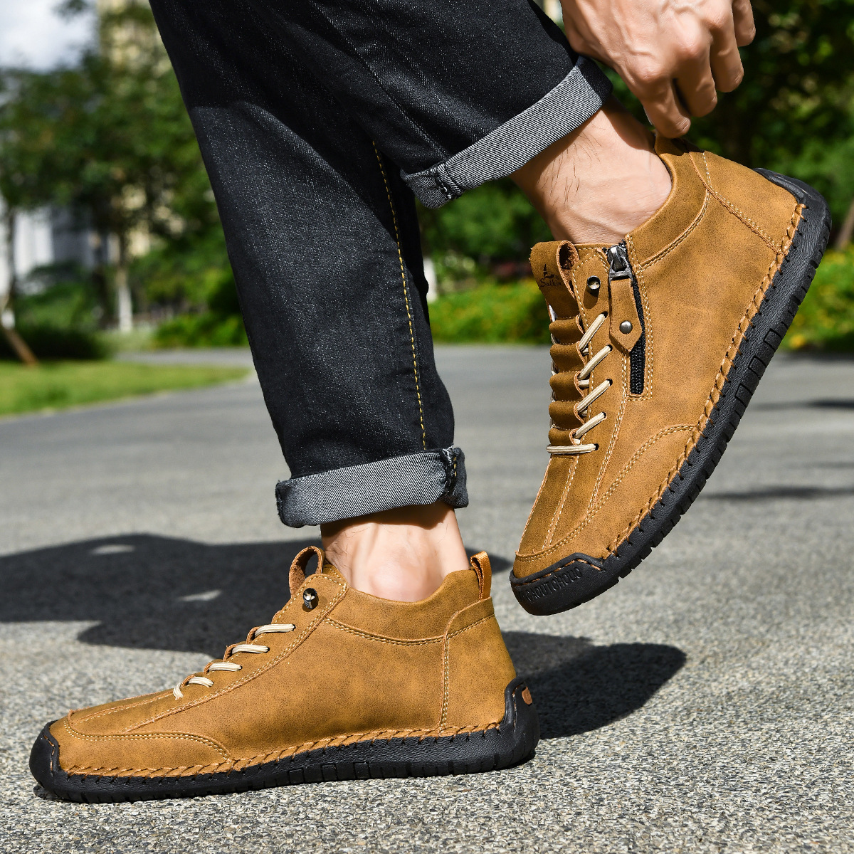 Maqiato | Men's Nubuck Zip Shoes