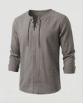 Maqiato | Men's Oversized Linen Shirt – Lace-Up