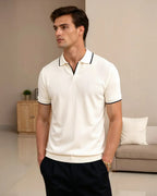 Maqiato | Men's Piqué Polo Shirt with Contrast Trim