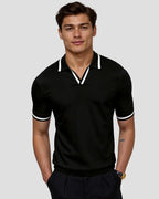 Maqiato | Men's Piqué Polo Shirt with Contrast Trim
