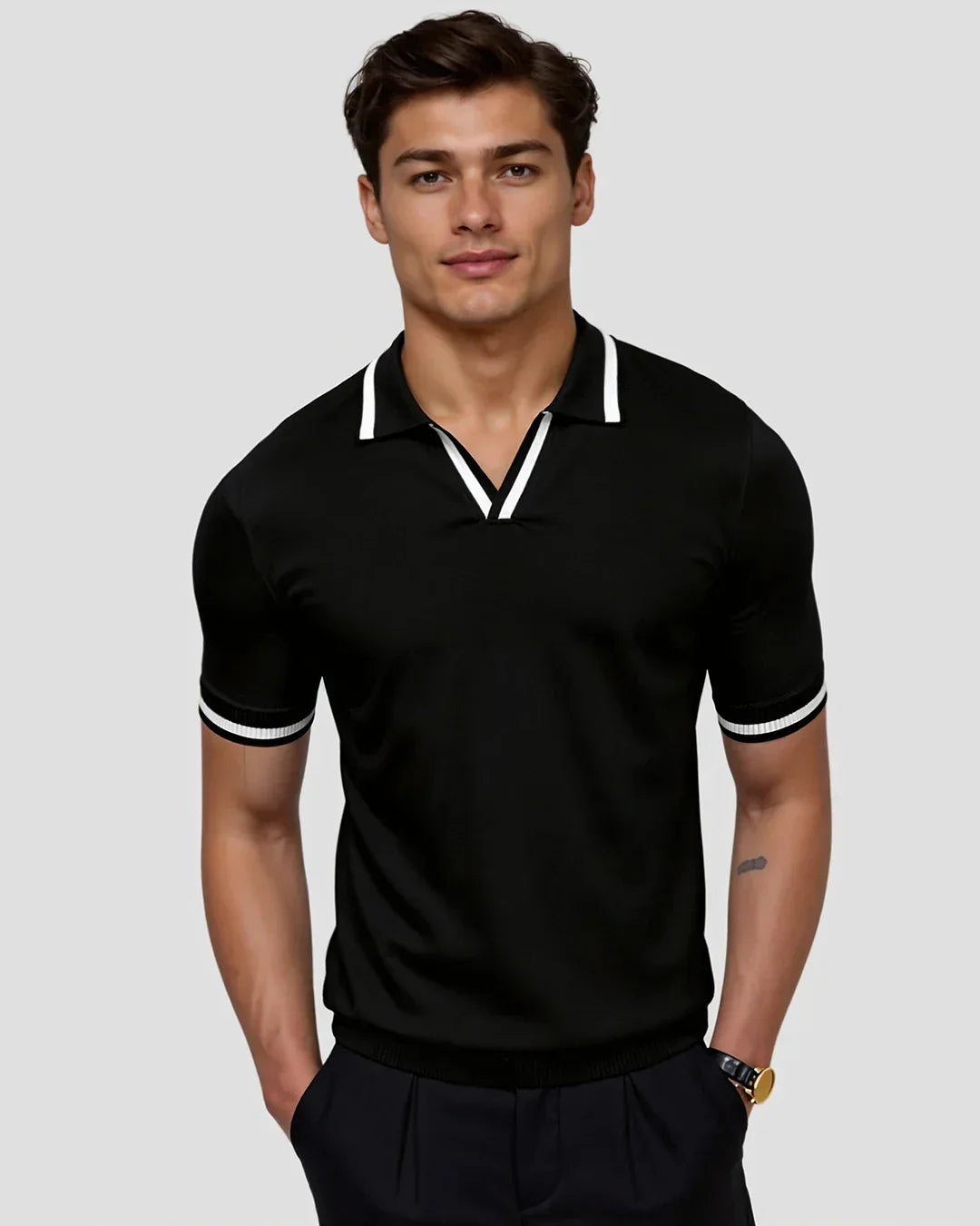Maqiato | Men's Piqué Polo Shirt with Contrast Trim