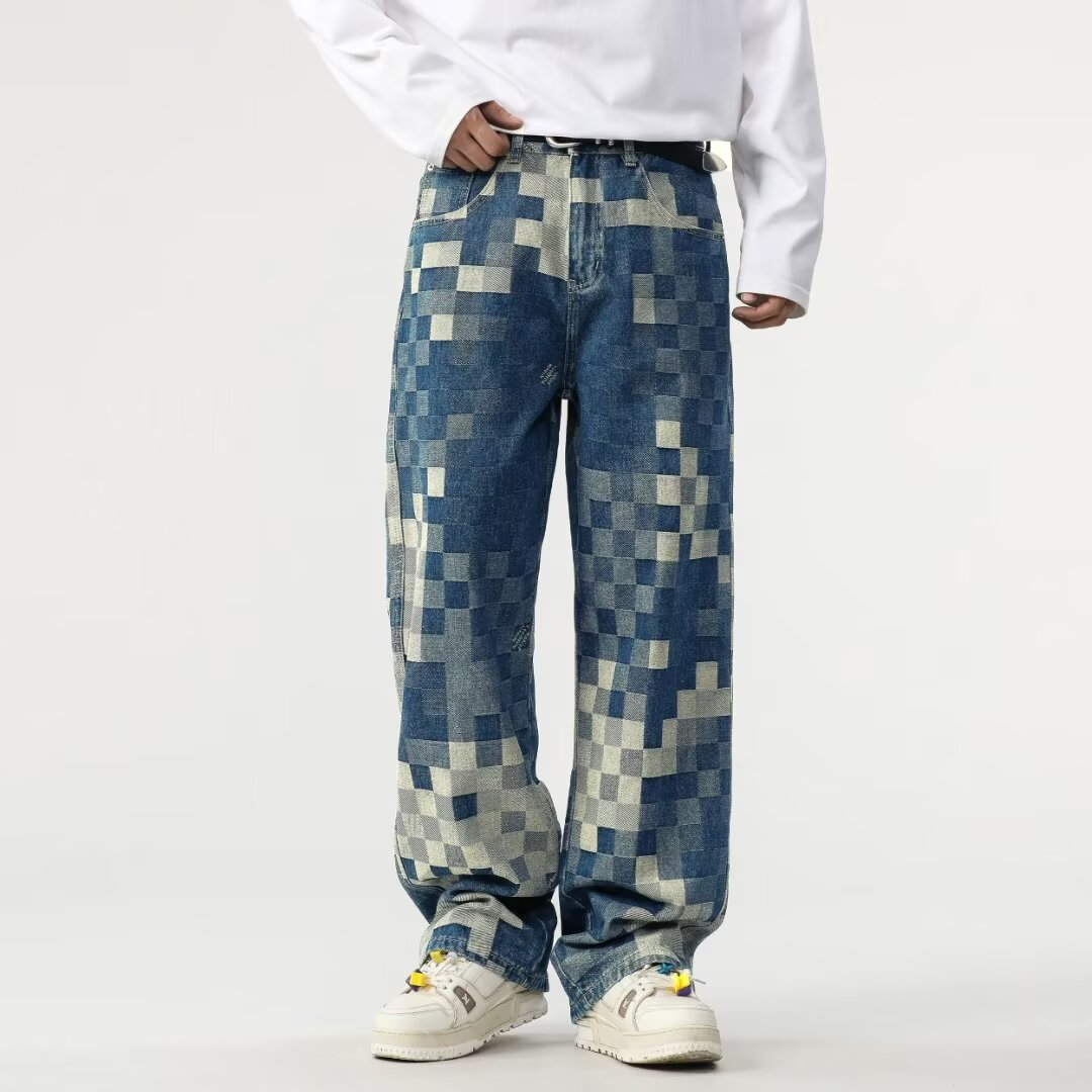 Maqiato | Men's Pixel Effect Denim Jeans
