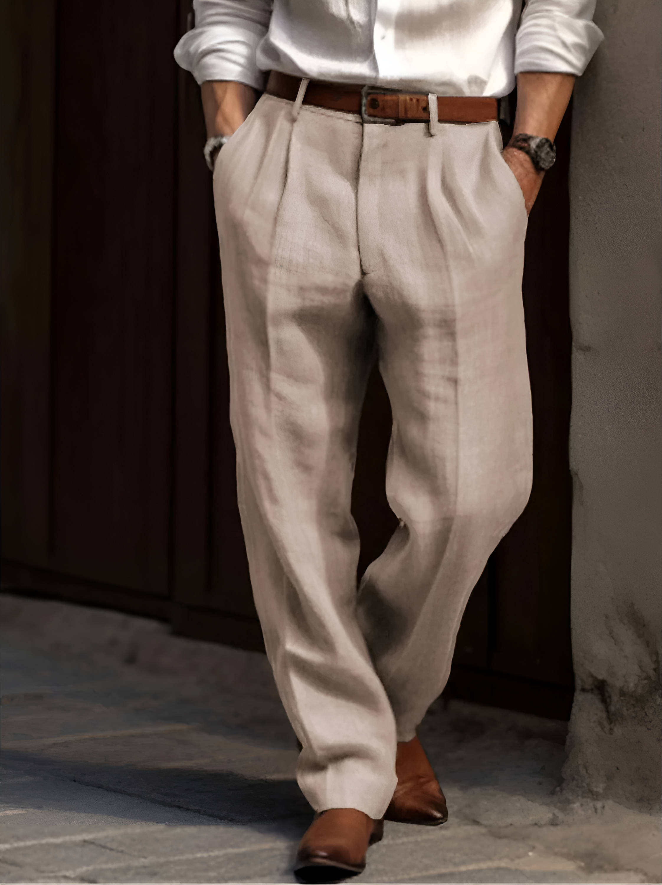 Maqiato | Men's Pleated Linen Trousers