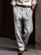Maqiato | Men's Pleated Linen Trousers