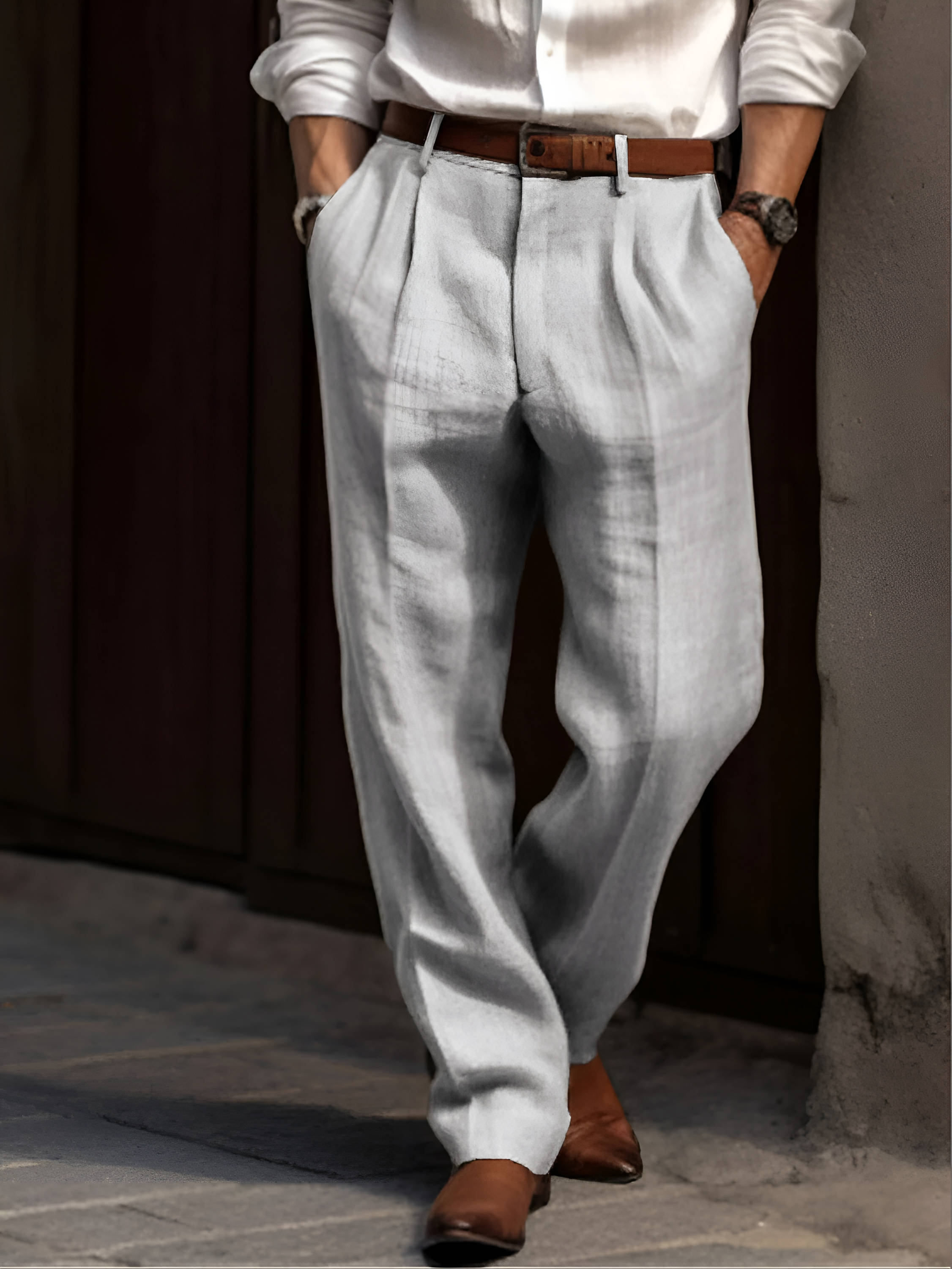 Maqiato | Men's Pleated Linen Trousers