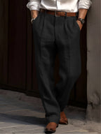 Maqiato | Men's Pleated Linen Trousers