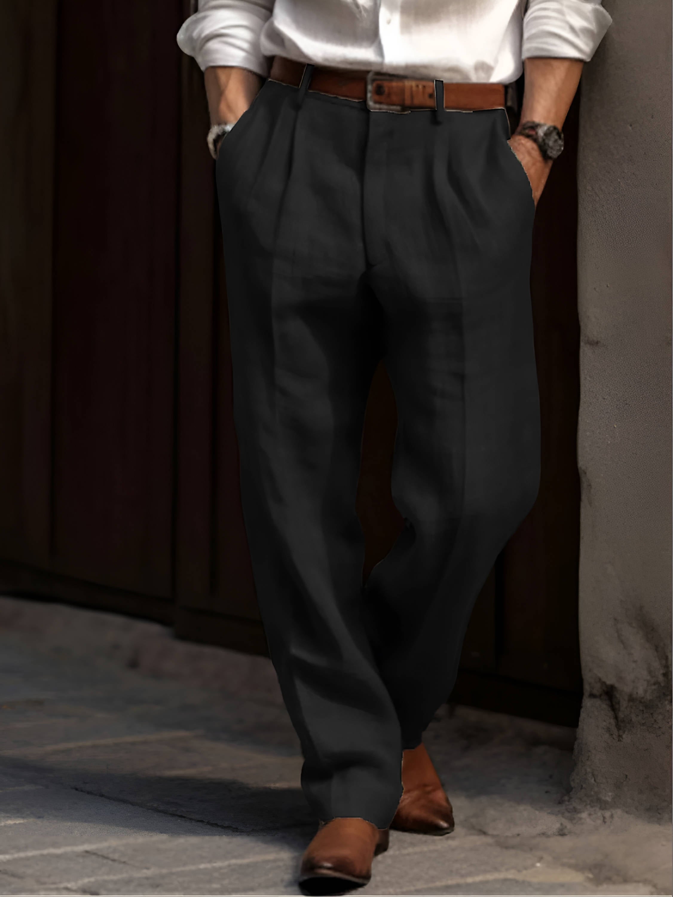 Maqiato | Men's Pleated Linen Trousers