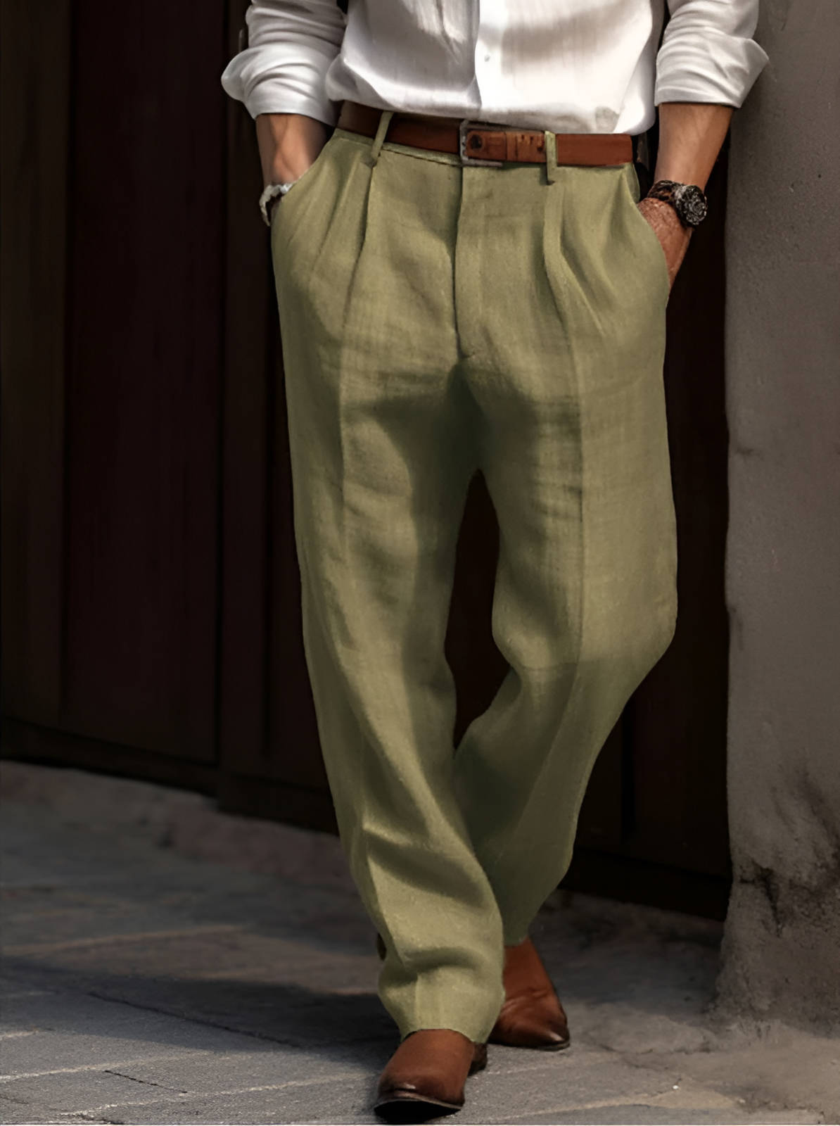 Maqiato | Men's Pleated Linen Trousers