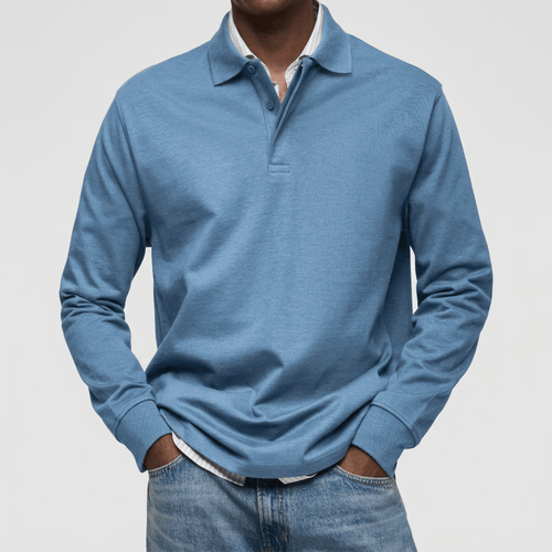 Maqiato | Men's Regular Fit Long Sleeve Polo Shirt