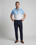 Maqiato | Men's Short-Sleeve Linen-Blend Shirt – Band Collar