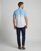 Maqiato | Men's Short-Sleeve Linen-Blend Shirt – Band Collar
