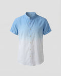 Maqiato | Men's Short-Sleeve Linen-Blend Shirt – Band Collar