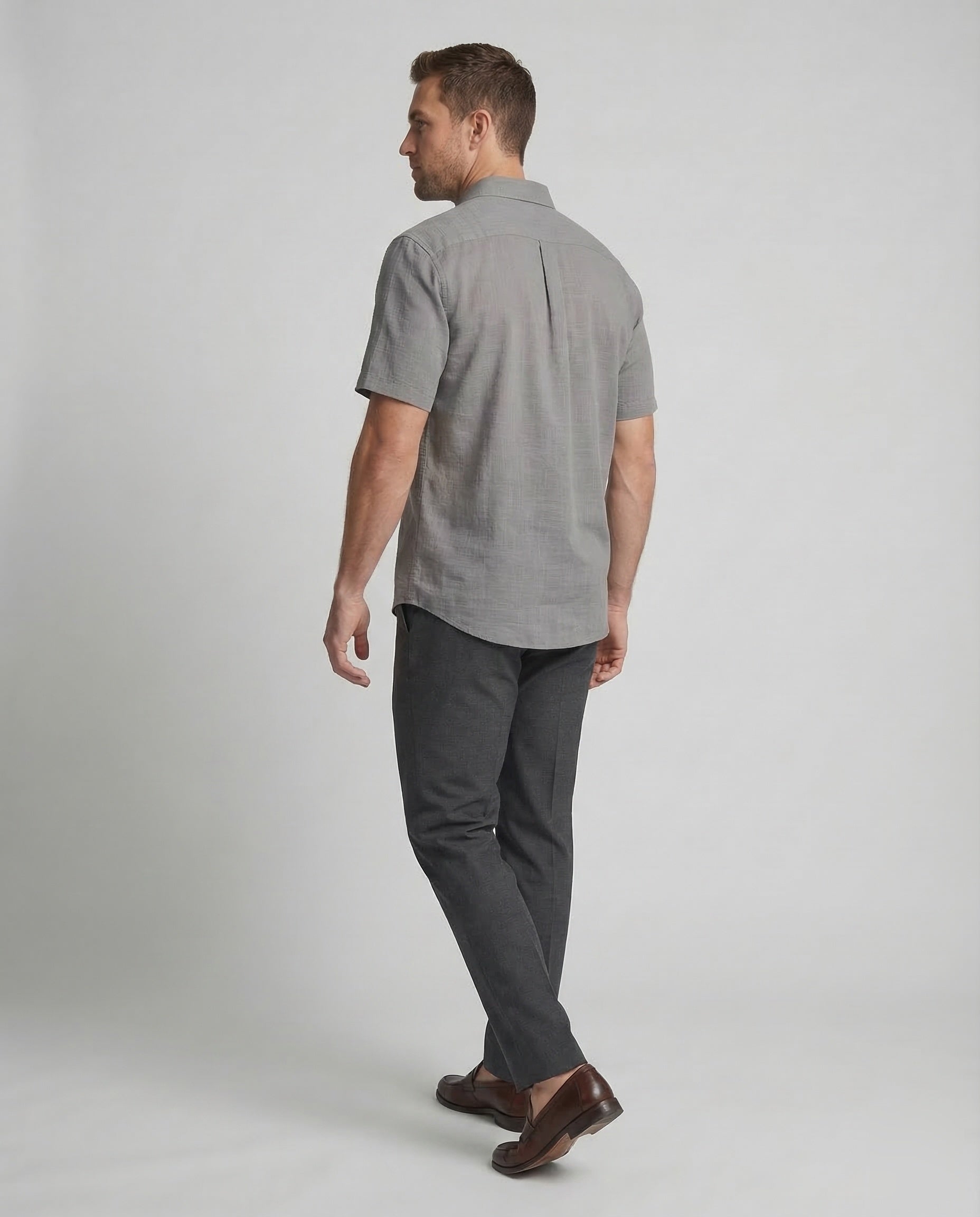 Maqiato | Men's Short-Sleeve Linen-Blend Shirt – Chest Pocket