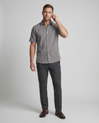 Maqiato | Men's Short-Sleeve Linen-Blend Shirt – Chest Pocket
