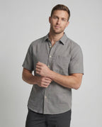 Maqiato | Men's Short-Sleeve Linen-Blend Shirt – Chest Pocket