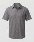 Maqiato | Men's Short-Sleeve Linen-Blend Shirt – Chest Pocket
